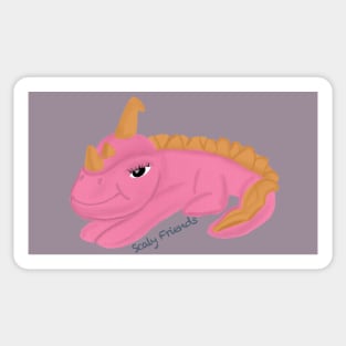 Preacious the pink Dino - The Scaly Friend's Collection Artwort By TheBlinkinBean Sticker